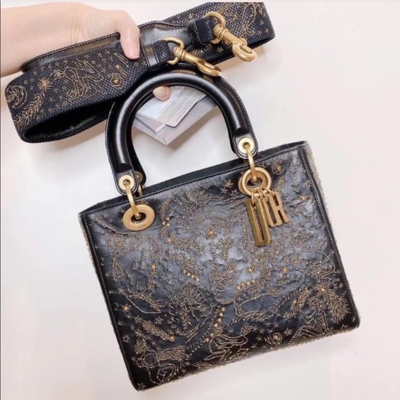 Dior lady Dior medium black gold